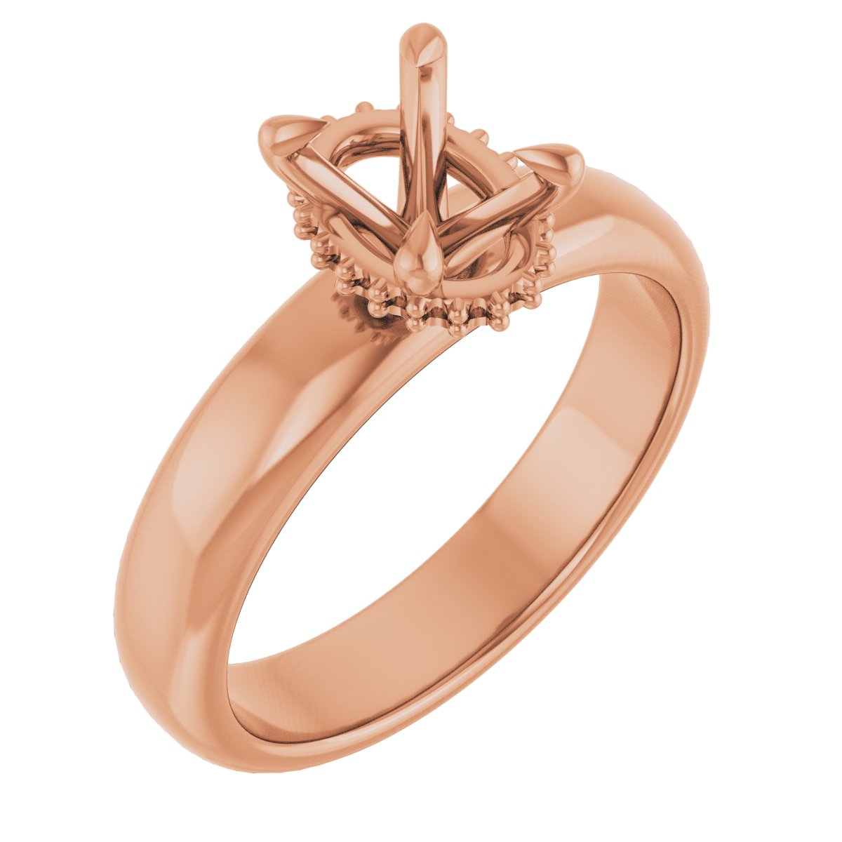 Claw-Prong Hidden Halo-Style Engagement Ring