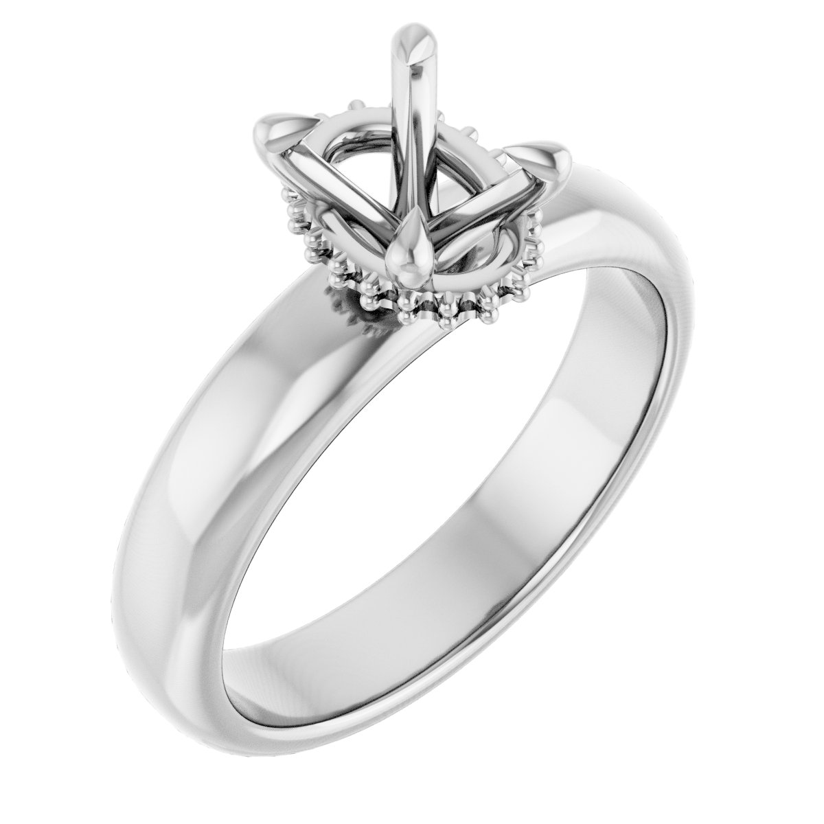 Claw-Prong Hidden Halo-Style Engagement Ring