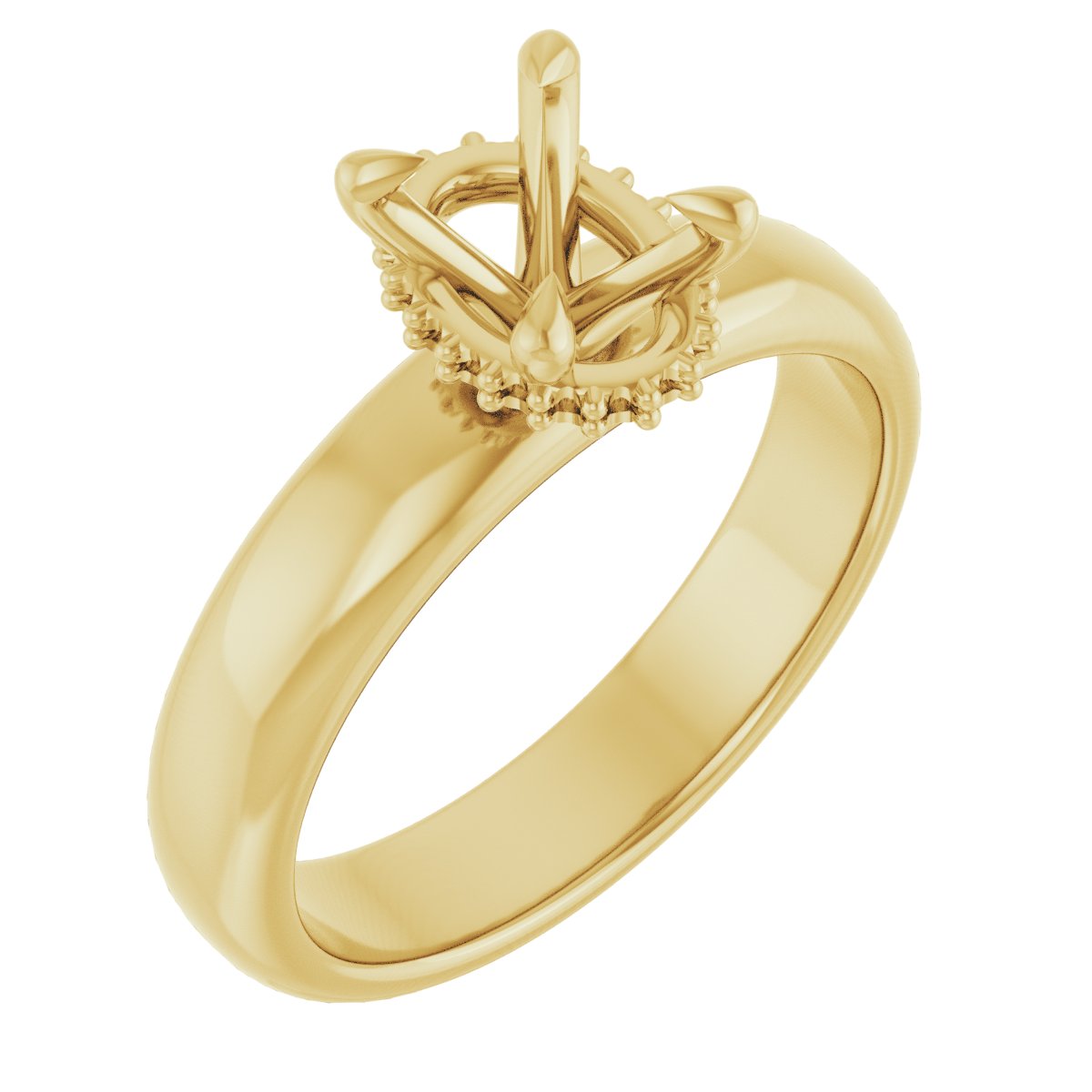 Claw-Prong Hidden Halo-Style Engagement Ring