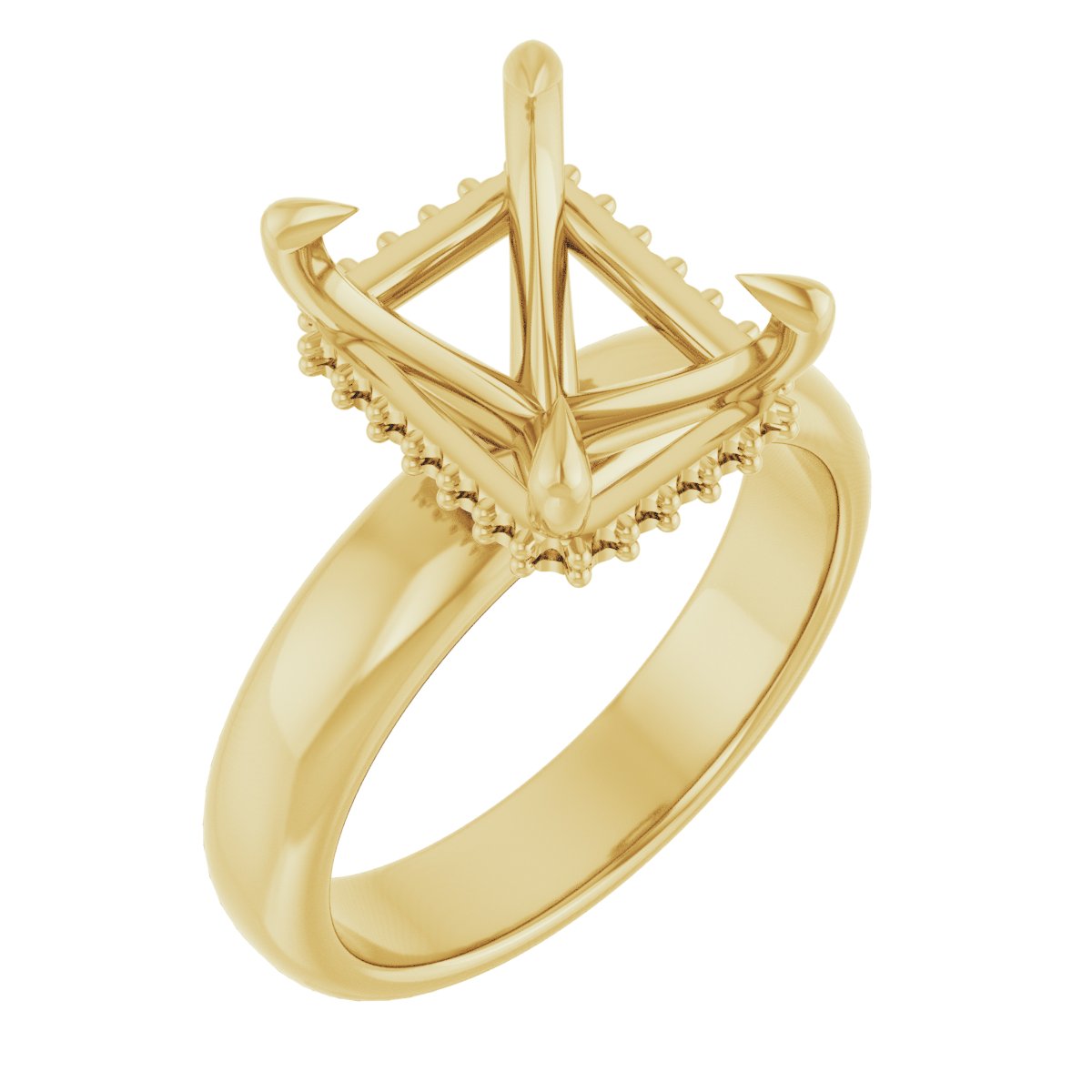 Claw-Prong Hidden Halo-Style Engagement Ring