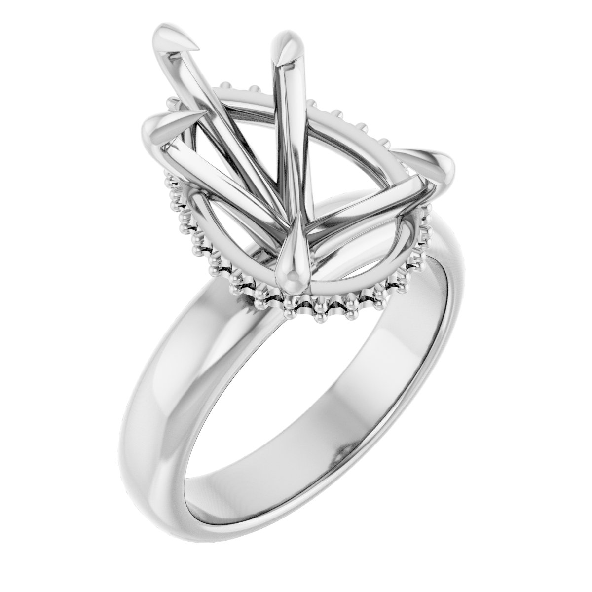 Claw-Prong Hidden Halo-Style Engagement Ring