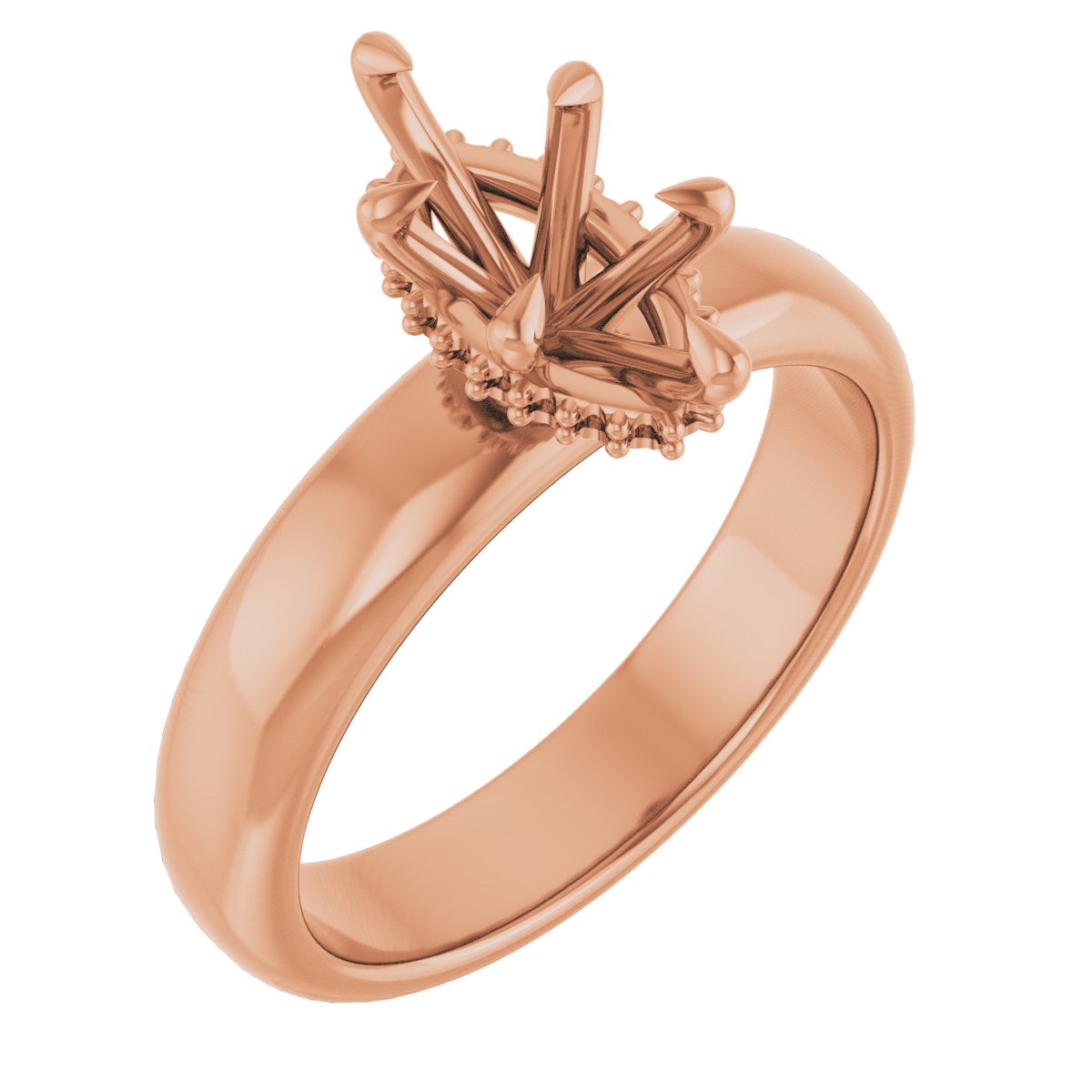 Claw-Prong Hidden Halo-Style Engagement Ring