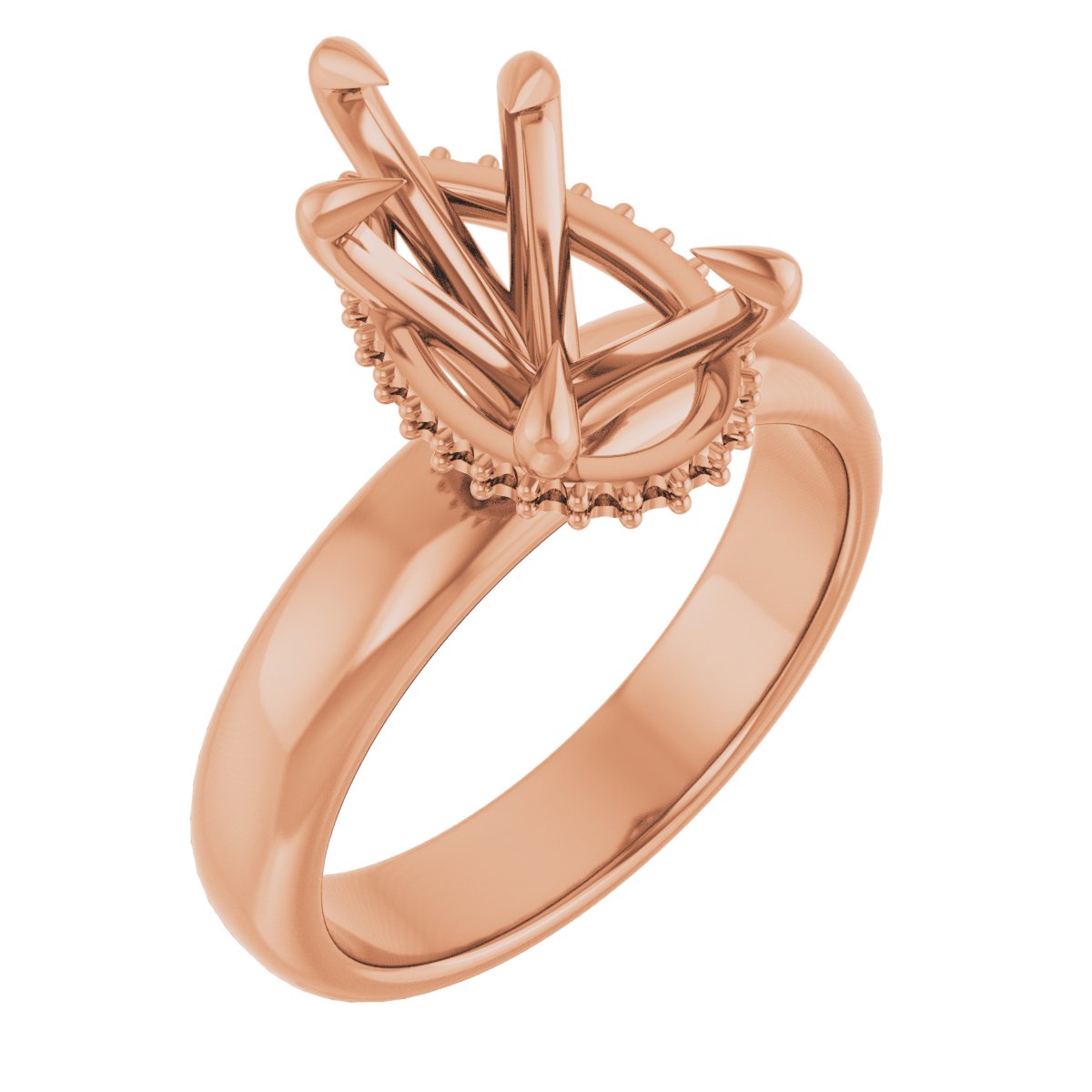 Claw-Prong Hidden Halo-Style Engagement Ring
