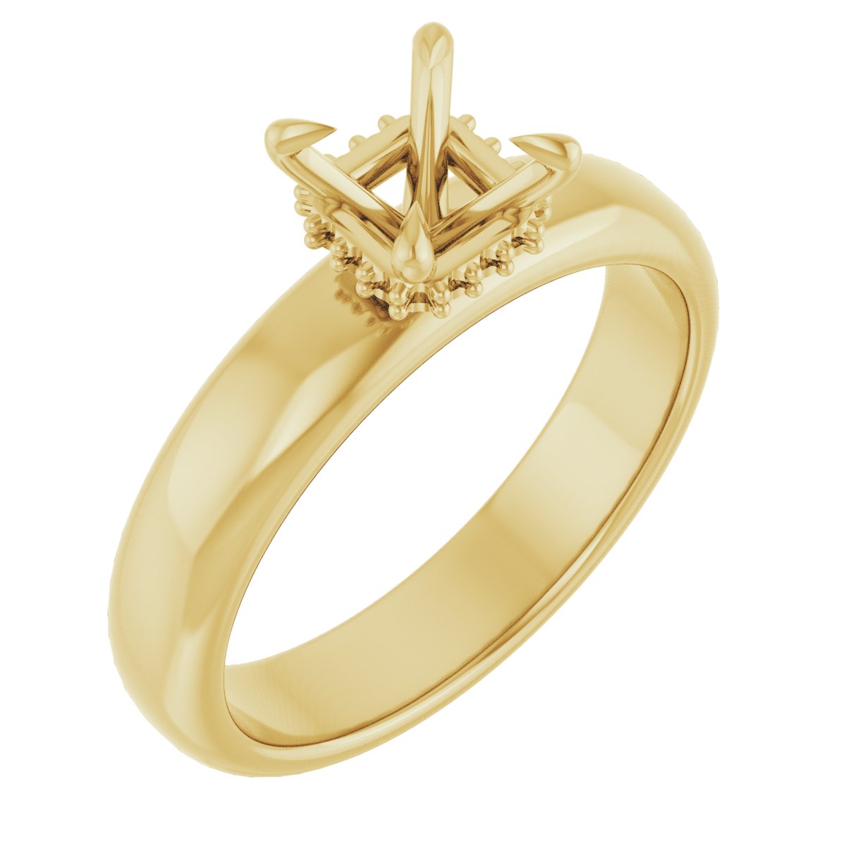 Claw-Prong Hidden Halo-Style Engagement Ring