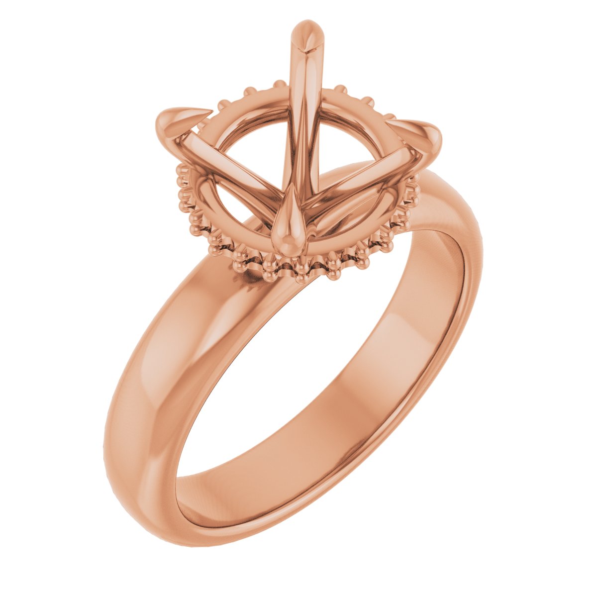 Claw-Prong Hidden Halo-Style Engagement Ring