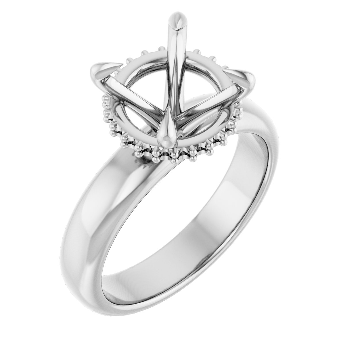 Claw-Prong Hidden Halo-Style Engagement Ring