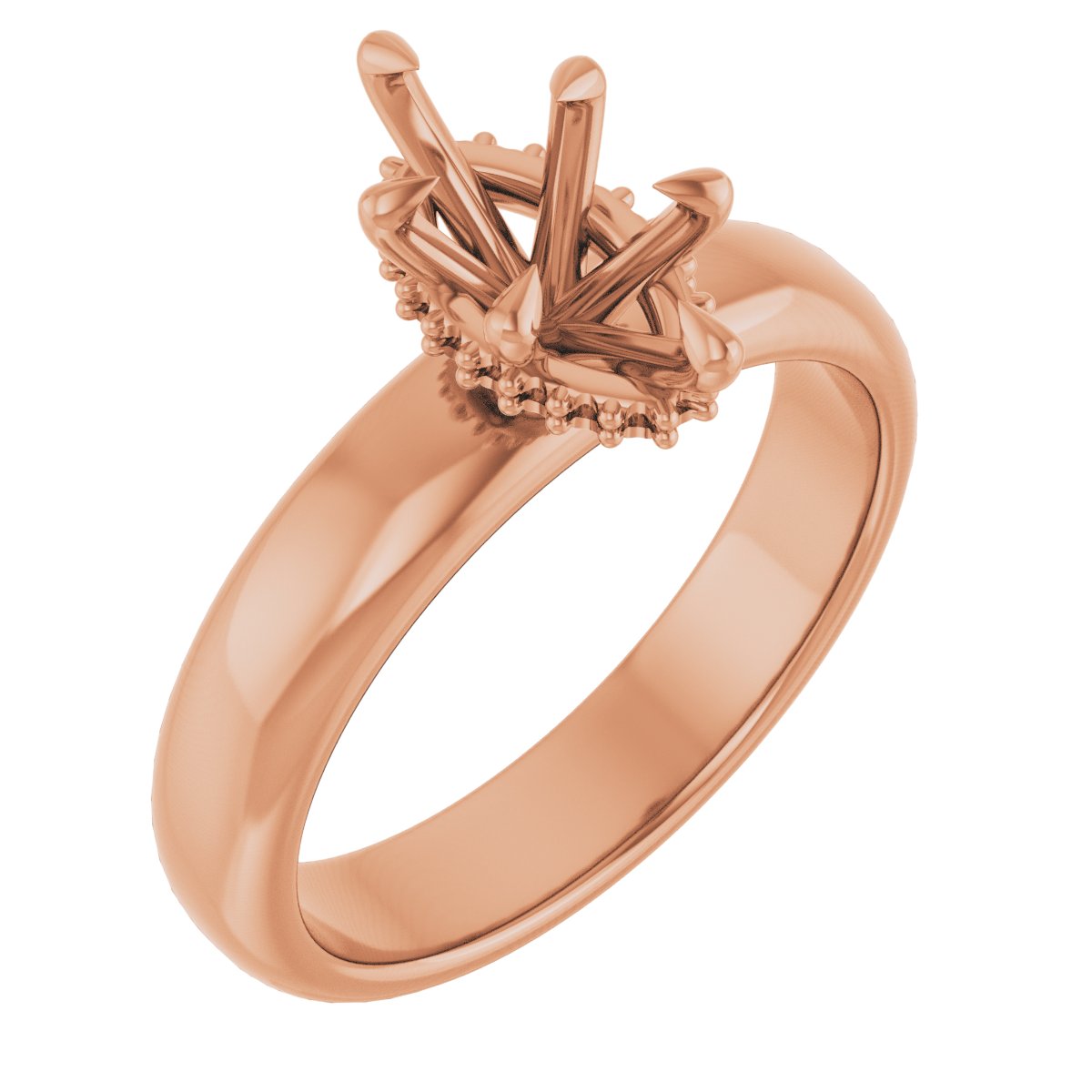 Claw-Prong Hidden Halo-Style Engagement Ring