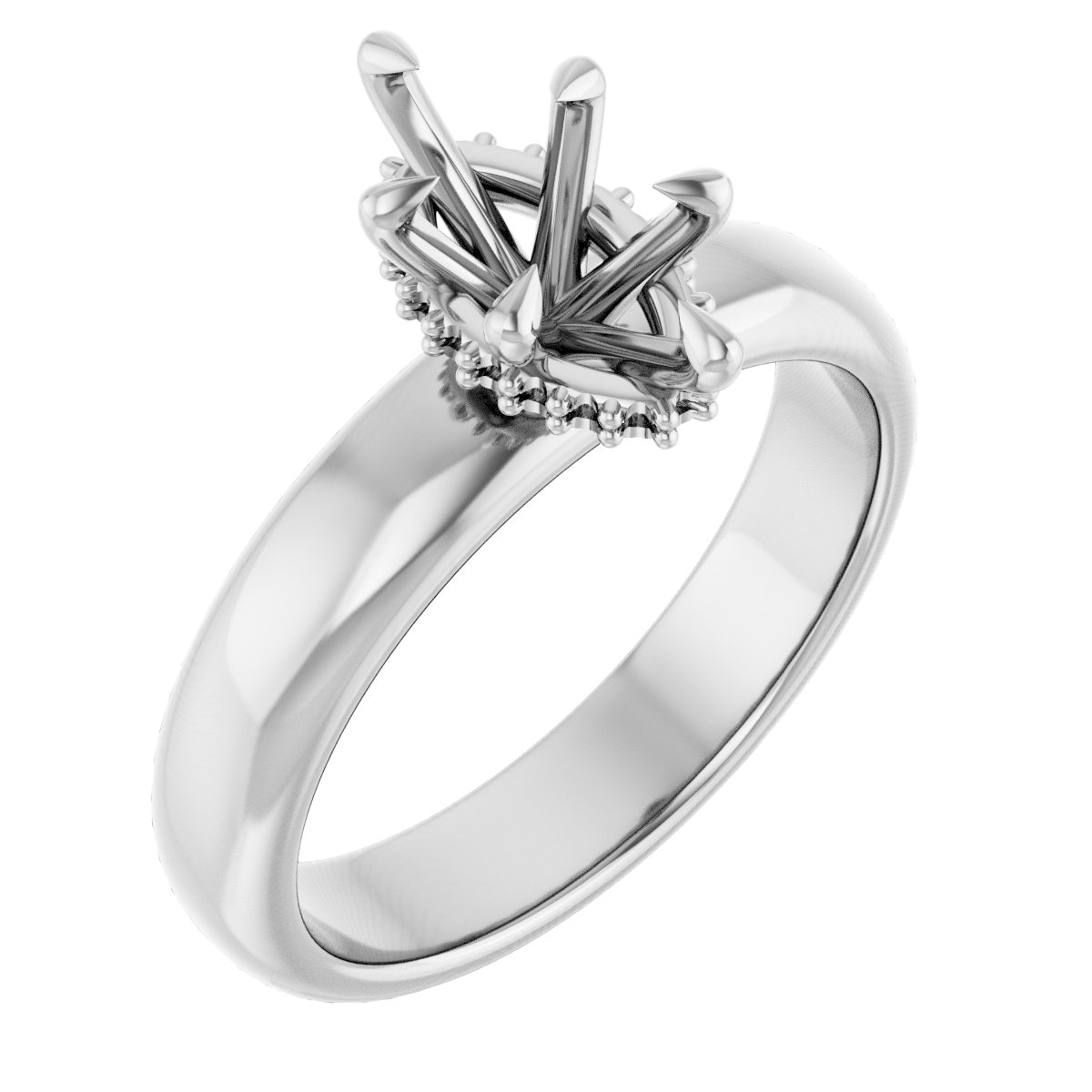 Claw-Prong Hidden Halo-Style Engagement Ring