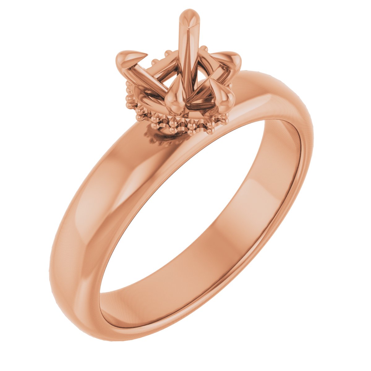 Claw-Prong Hidden Halo-Style Engagement Ring