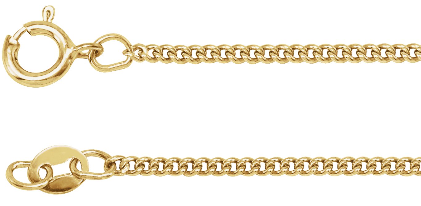 14K Yellow Gold-Filled 1.6 mm Curb 7