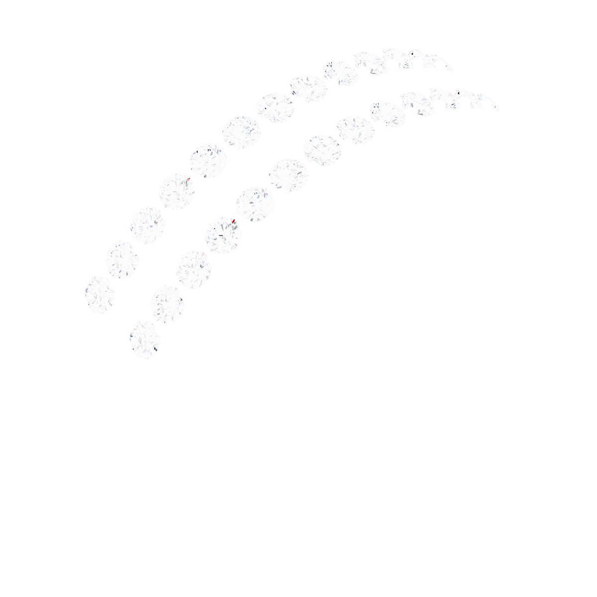 3/8 CTW Natural Diamond Double Row Accented Tapered Band – 14K White Gold