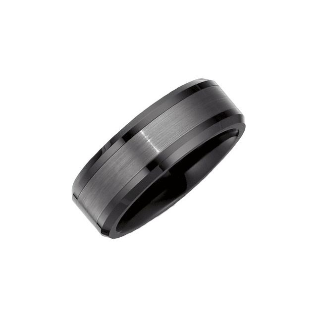 Ceramic Couture® & Tungsten 8 mm Beveled-Edge Band Size 9.5