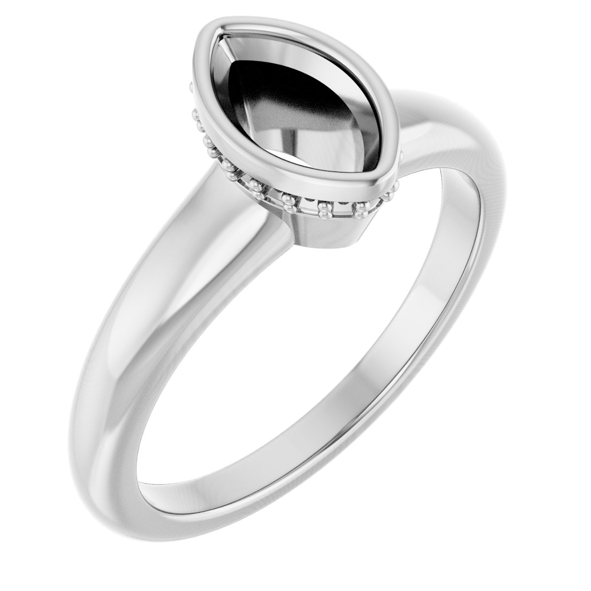 Bezel-Set Hidden Halo-Style Engagement Ring