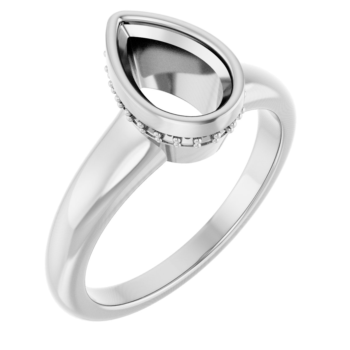 Bezel-Set Hidden Halo-Style Engagement Ring