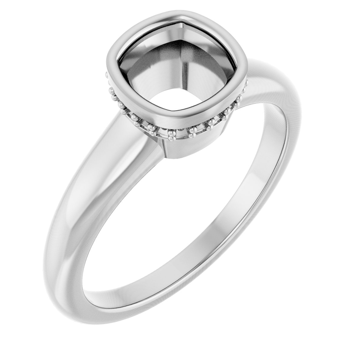 Bezel-Set Hidden Halo-Style Engagement Ring