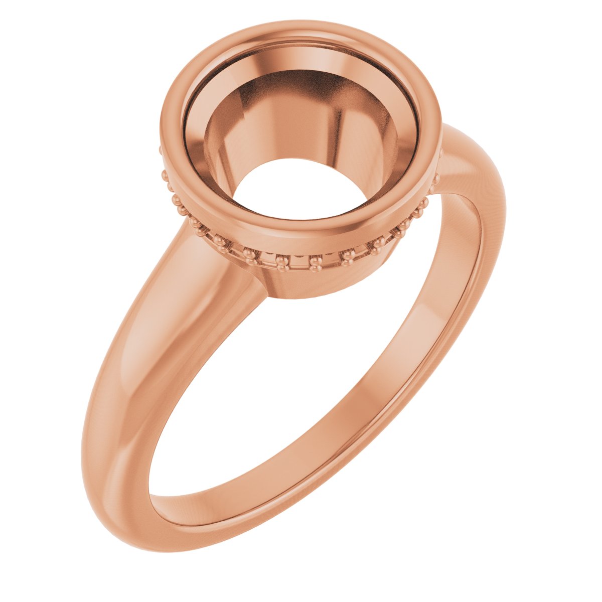 Bezel-Set Hidden Halo-Style Engagement Ring