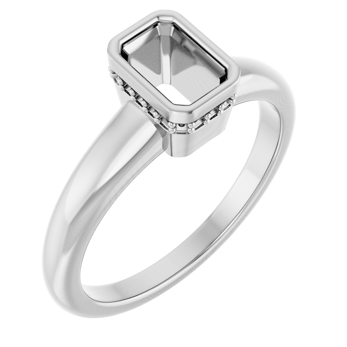 Bezel-Set Hidden Halo-Style Engagement Ring