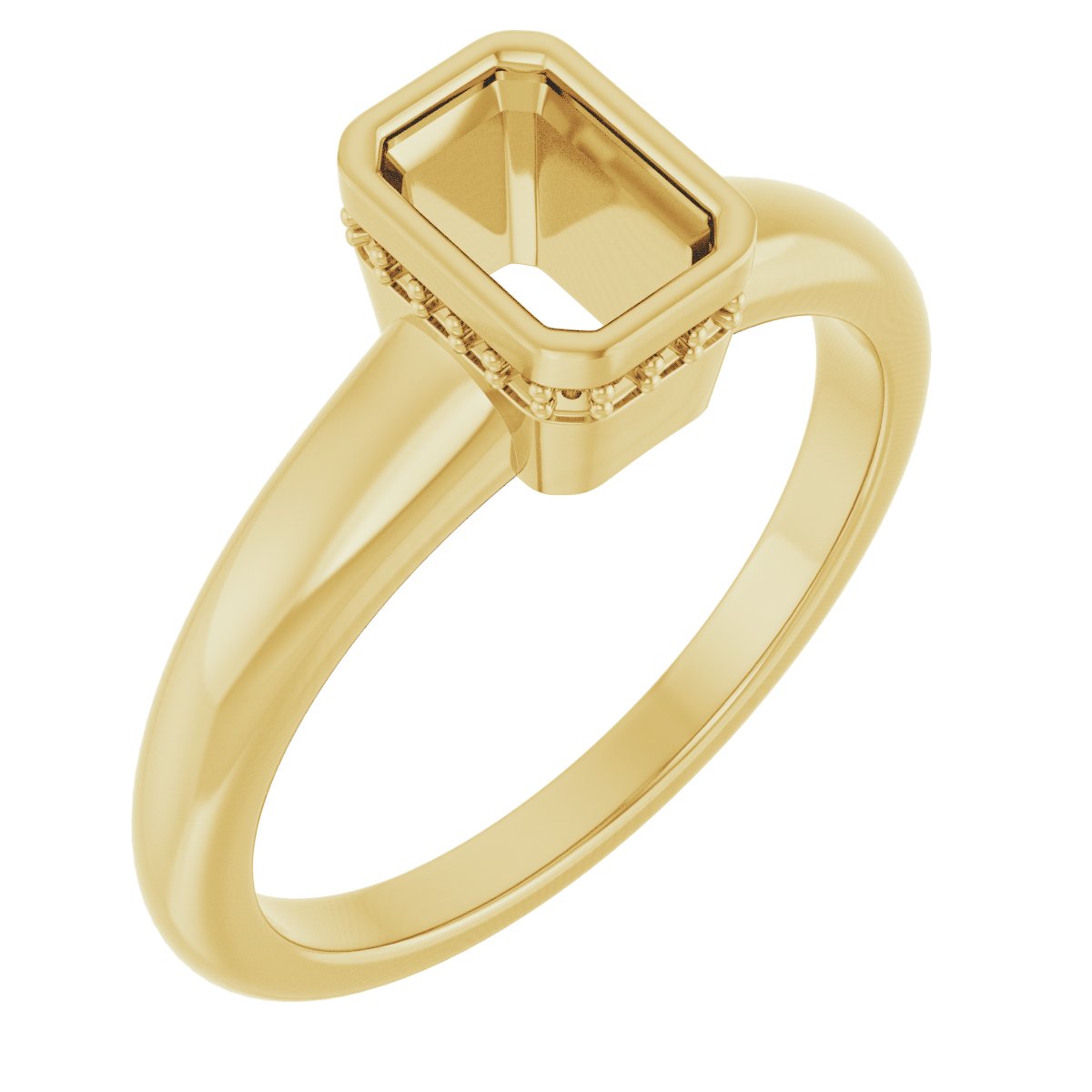 Bezel-Set Hidden Halo-Style Engagement Ring