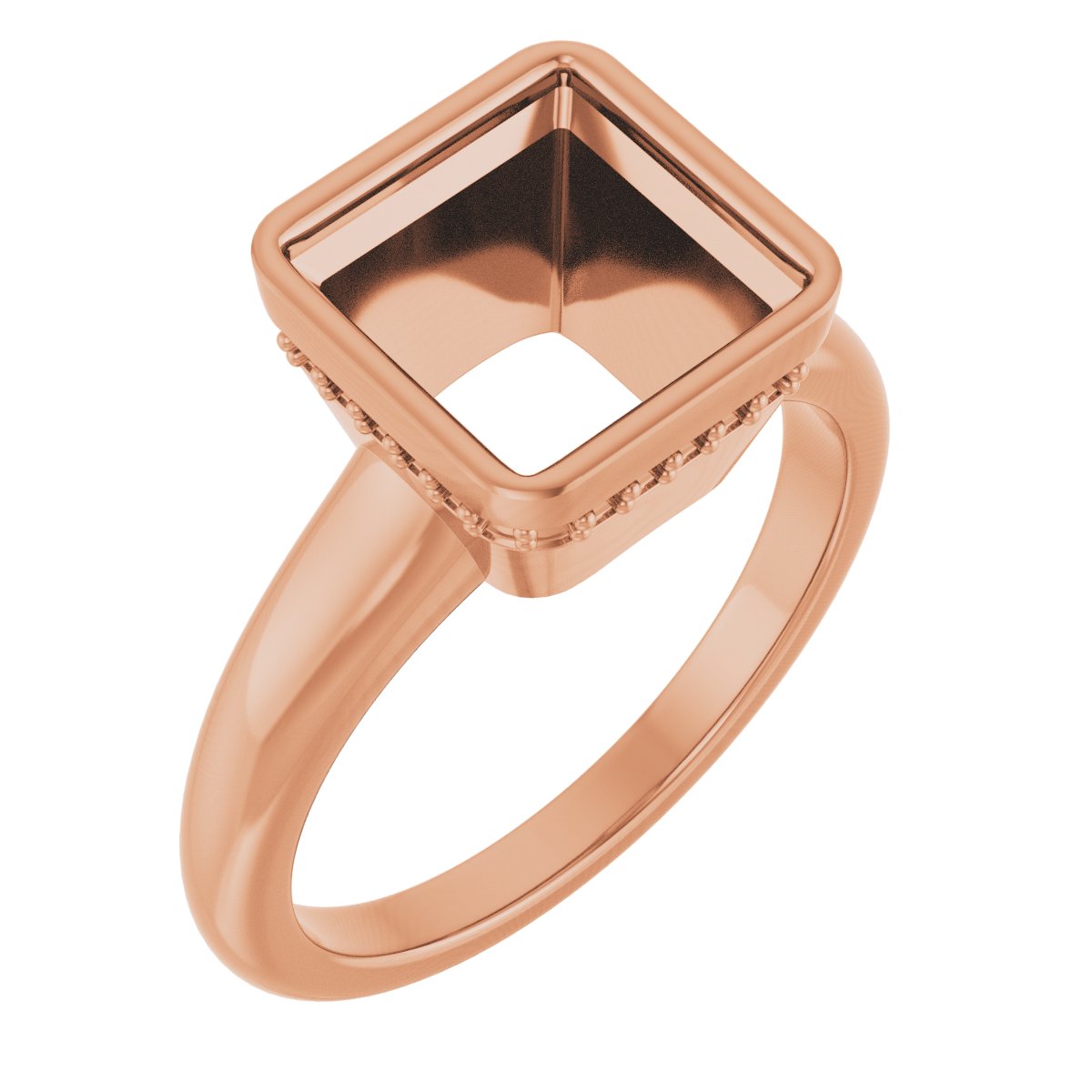 Bezel-Set Hidden Halo-Style Engagement Ring
