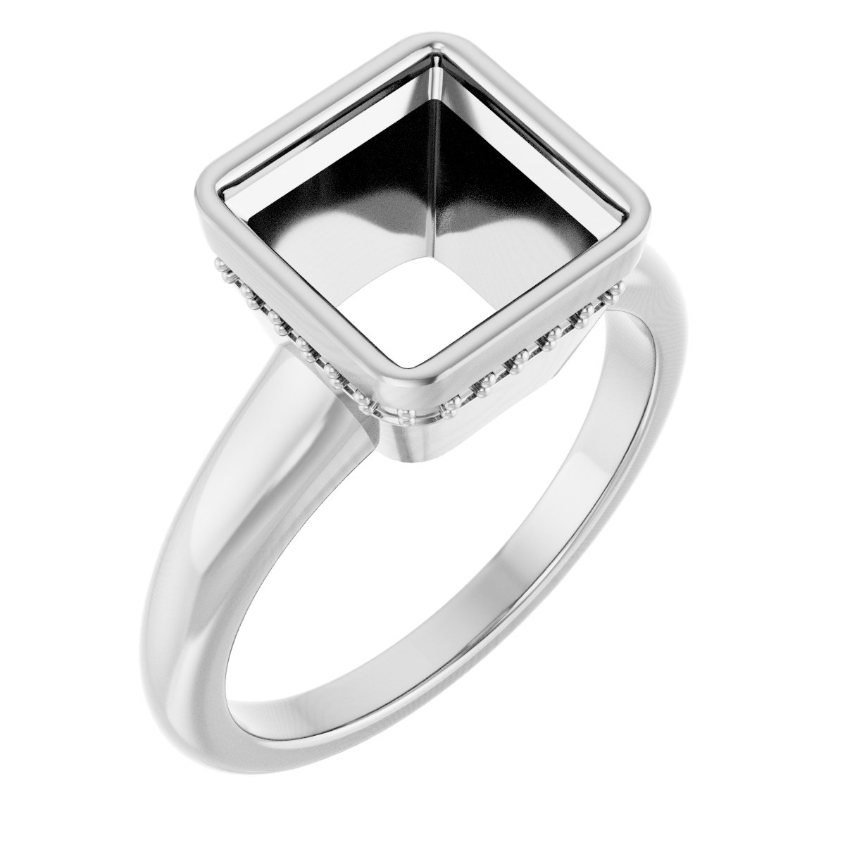 Bezel-Set Hidden Halo-Style Engagement Ring