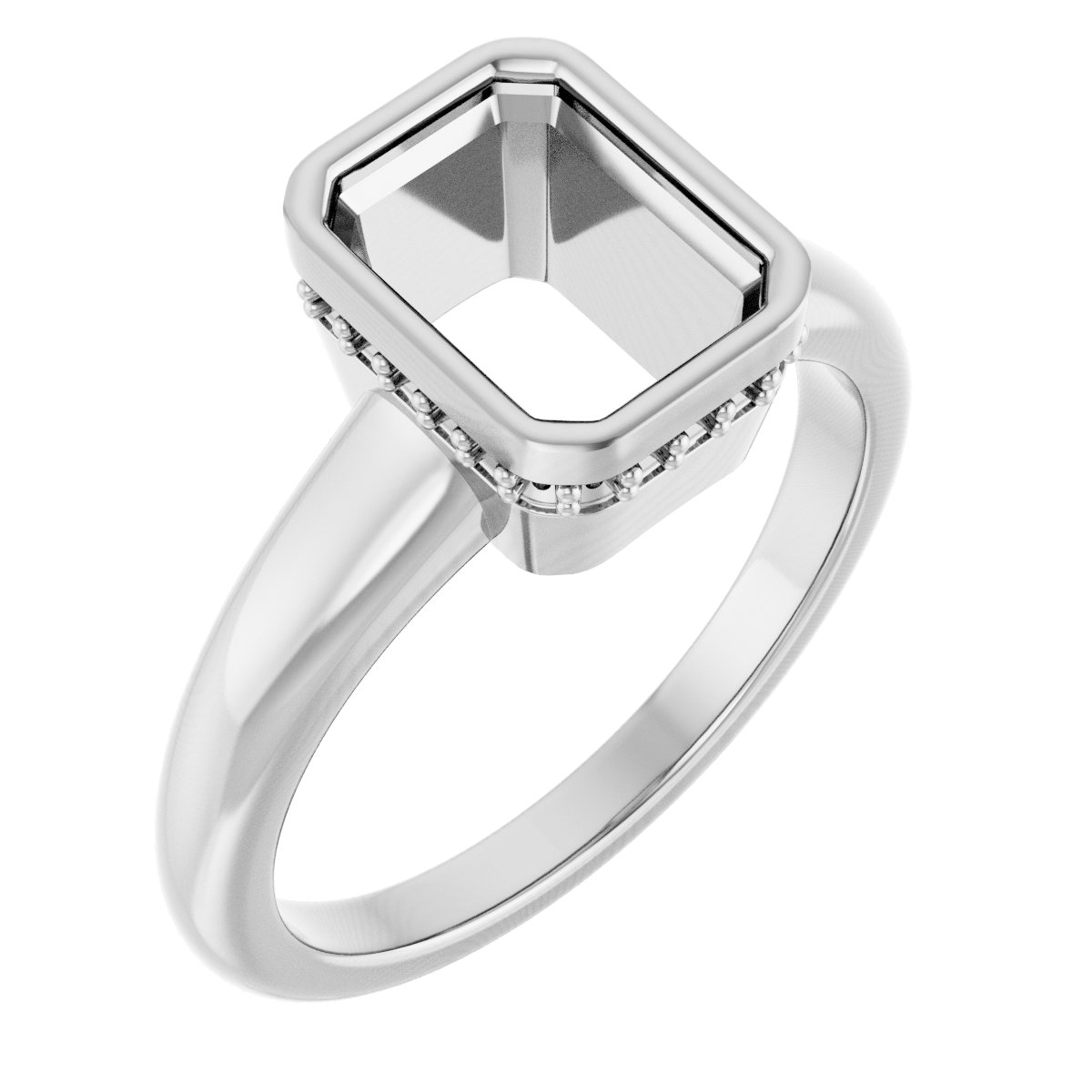 Bezel-Set Hidden Halo-Style Engagement Ring
