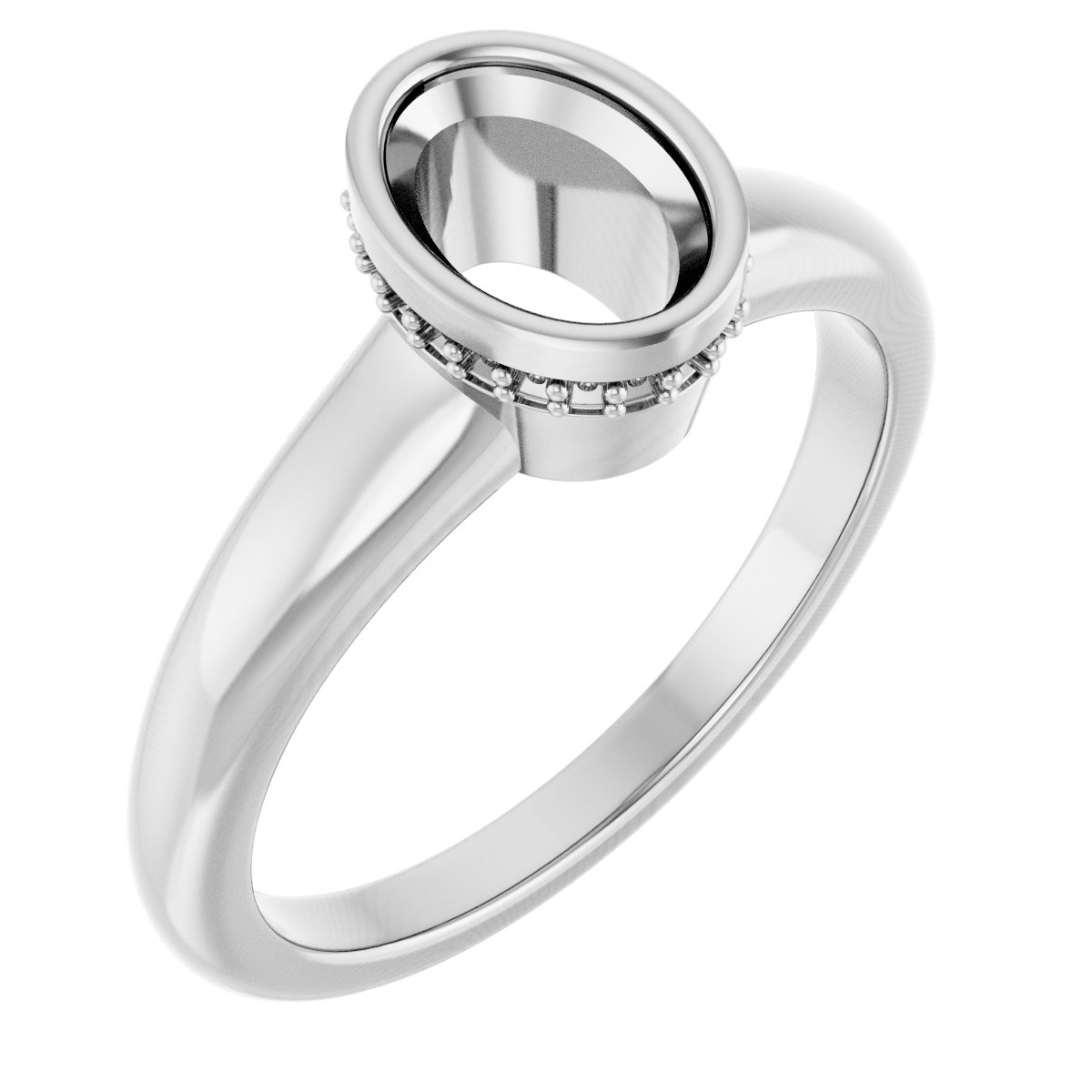 Bezel-Set Hidden Halo-Style Engagement Ring