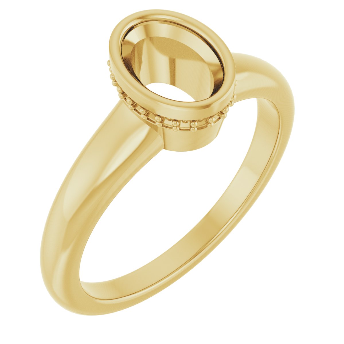 Bezel-Set Hidden Halo-Style Engagement Ring