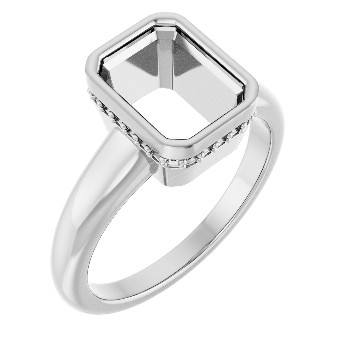 Bezel-Set Hidden Halo-Style Engagement Ring