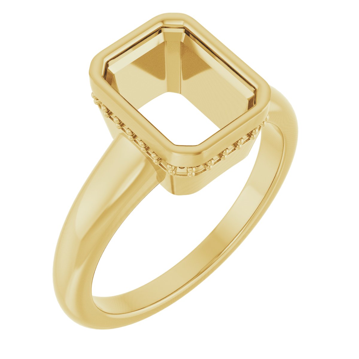 Bezel-Set Hidden Halo-Style Engagement Ring