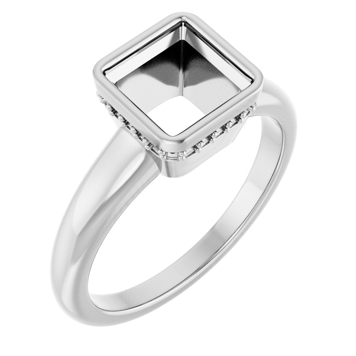 Bezel-Set Hidden Halo-Style Engagement Ring