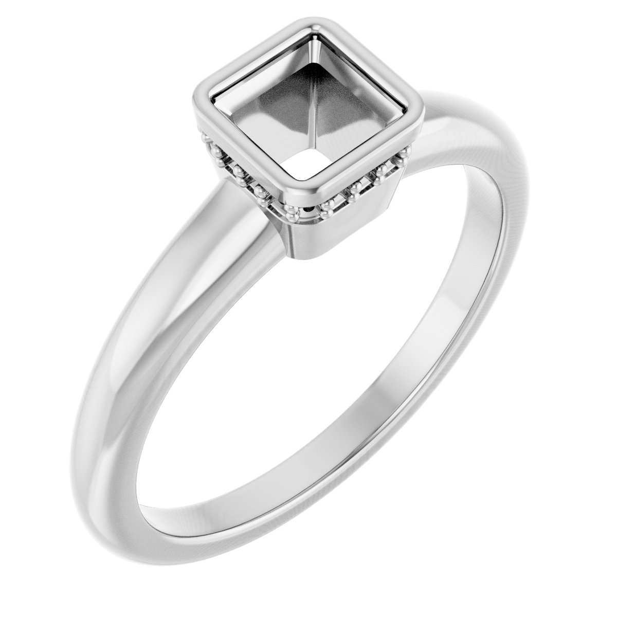 Bezel-Set Hidden Halo-Style Engagement Ring