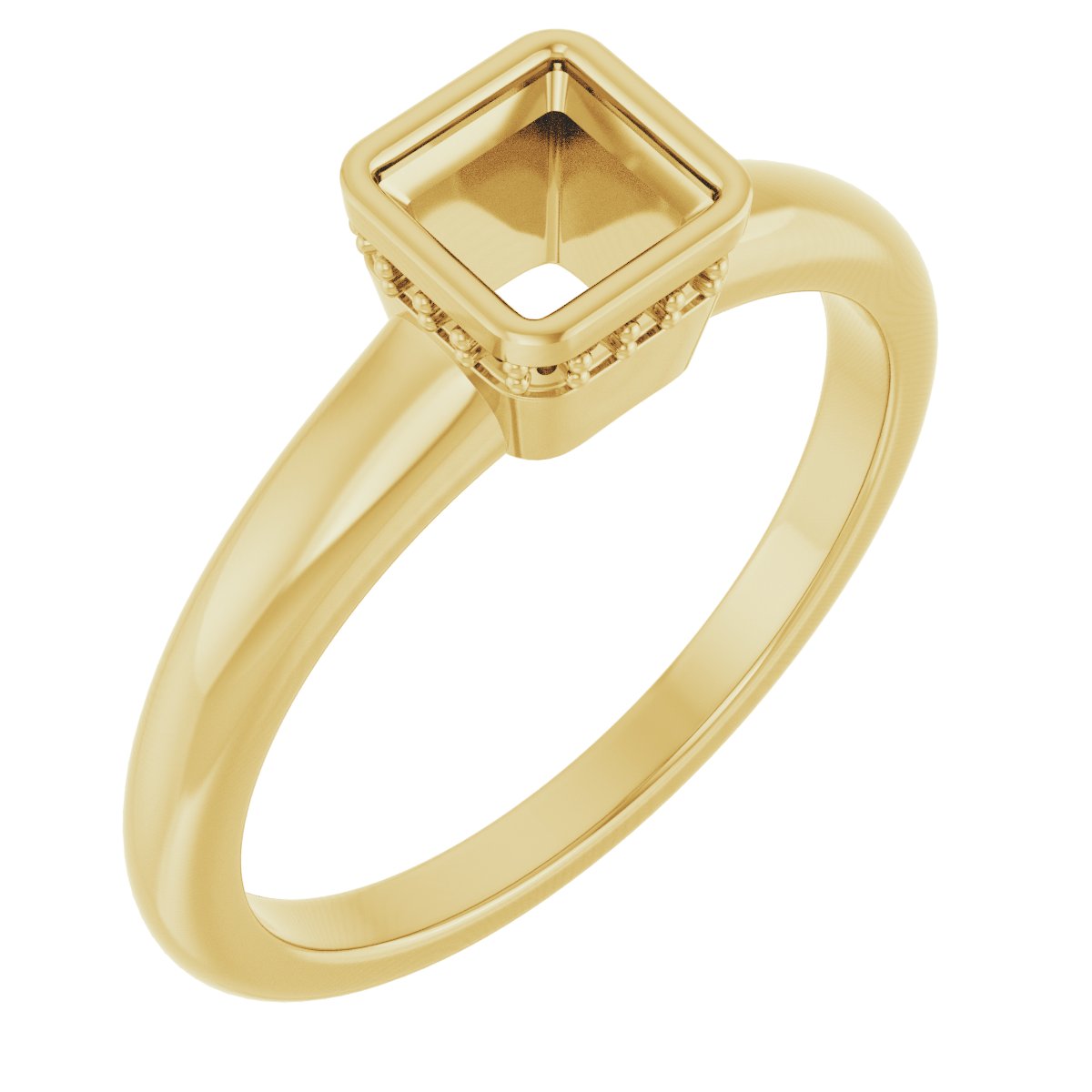 Bezel-Set Hidden Halo-Style Engagement Ring
