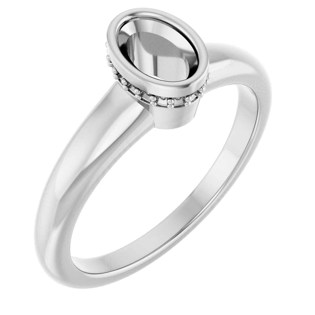 Bezel-Set Hidden Halo-Style Engagement Ring