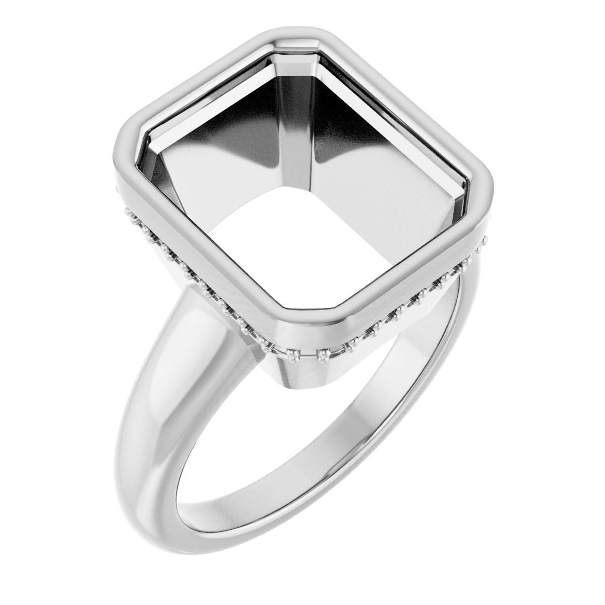 Bezel-Set Hidden Halo-Style Engagement Ring