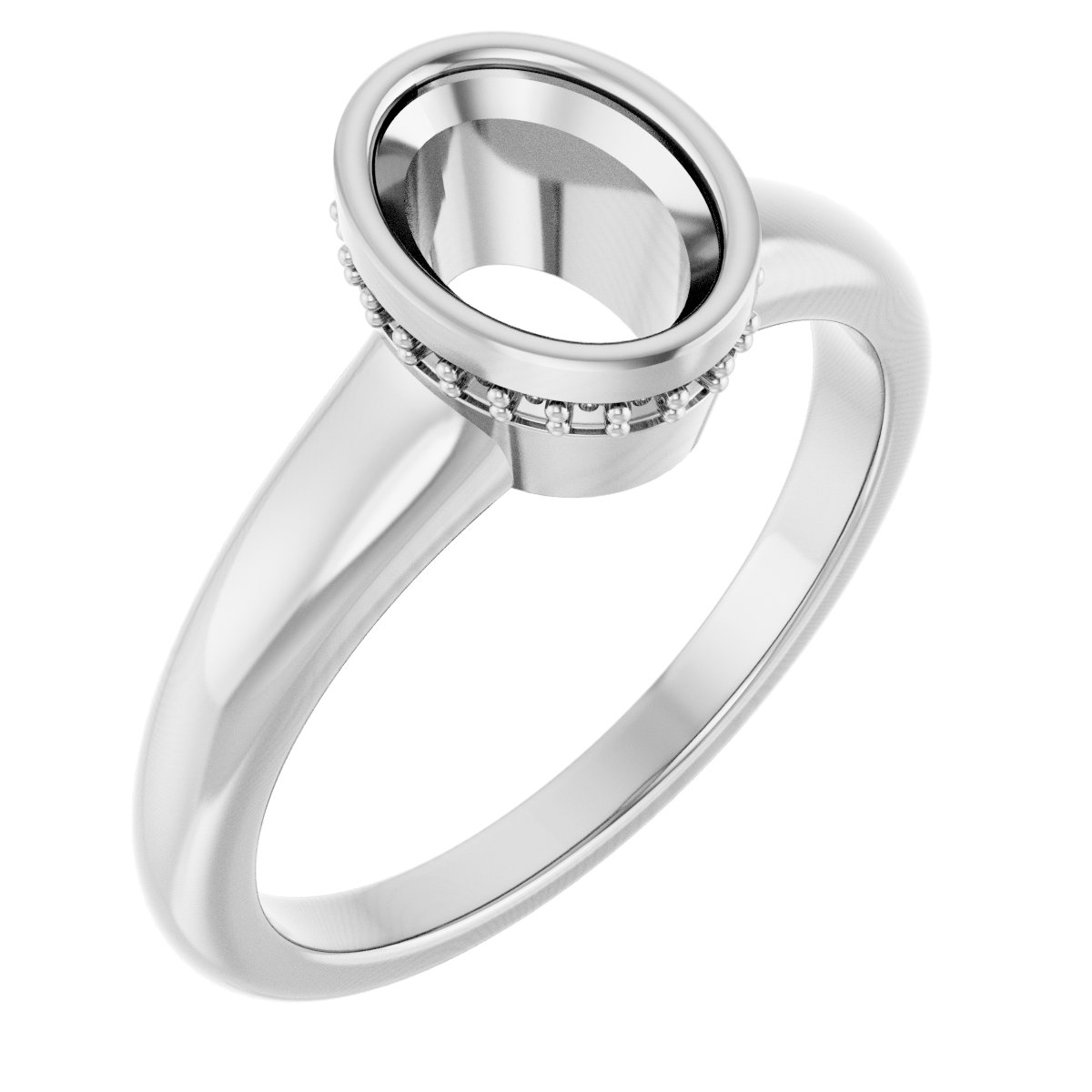 Bezel-Set Hidden Halo-Style Engagement Ring