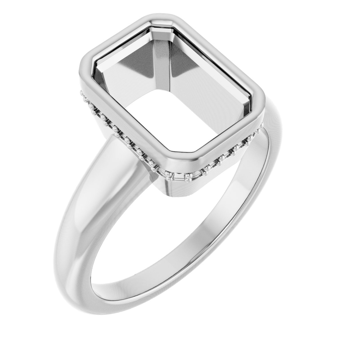 Bezel-Set Hidden Halo-Style Engagement Ring