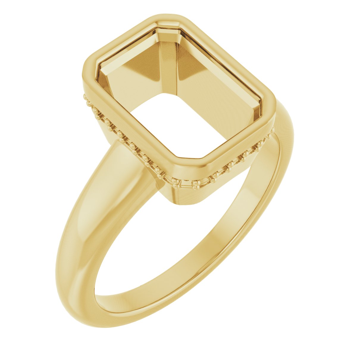 Bezel-Set Hidden Halo-Style Engagement Ring