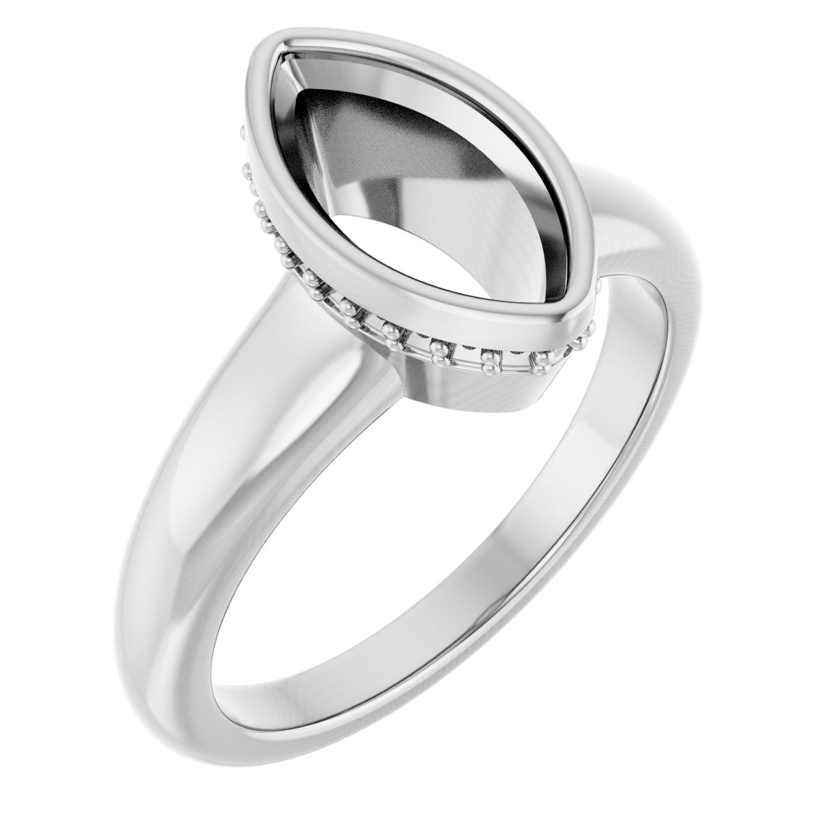 Bezel-Set Hidden Halo-Style Engagement Ring
