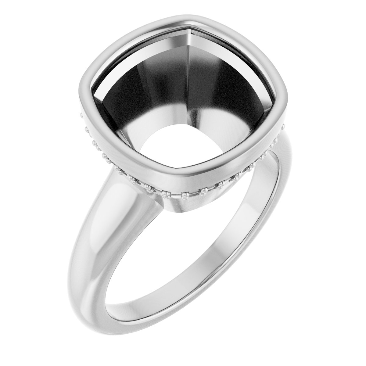 Bezel-Set Hidden Halo-Style Engagement Ring