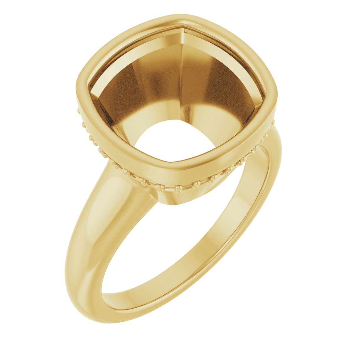 Bezel-Set Hidden Halo-Style Engagement Ring