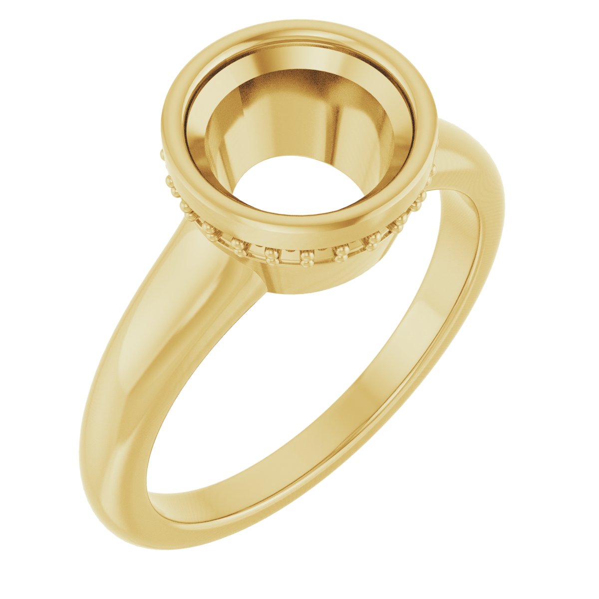 Bezel-Set Hidden Halo-Style Engagement Ring