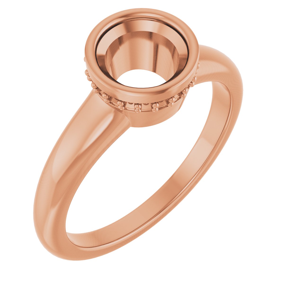 Bezel-Set Hidden Halo-Style Engagement Ring