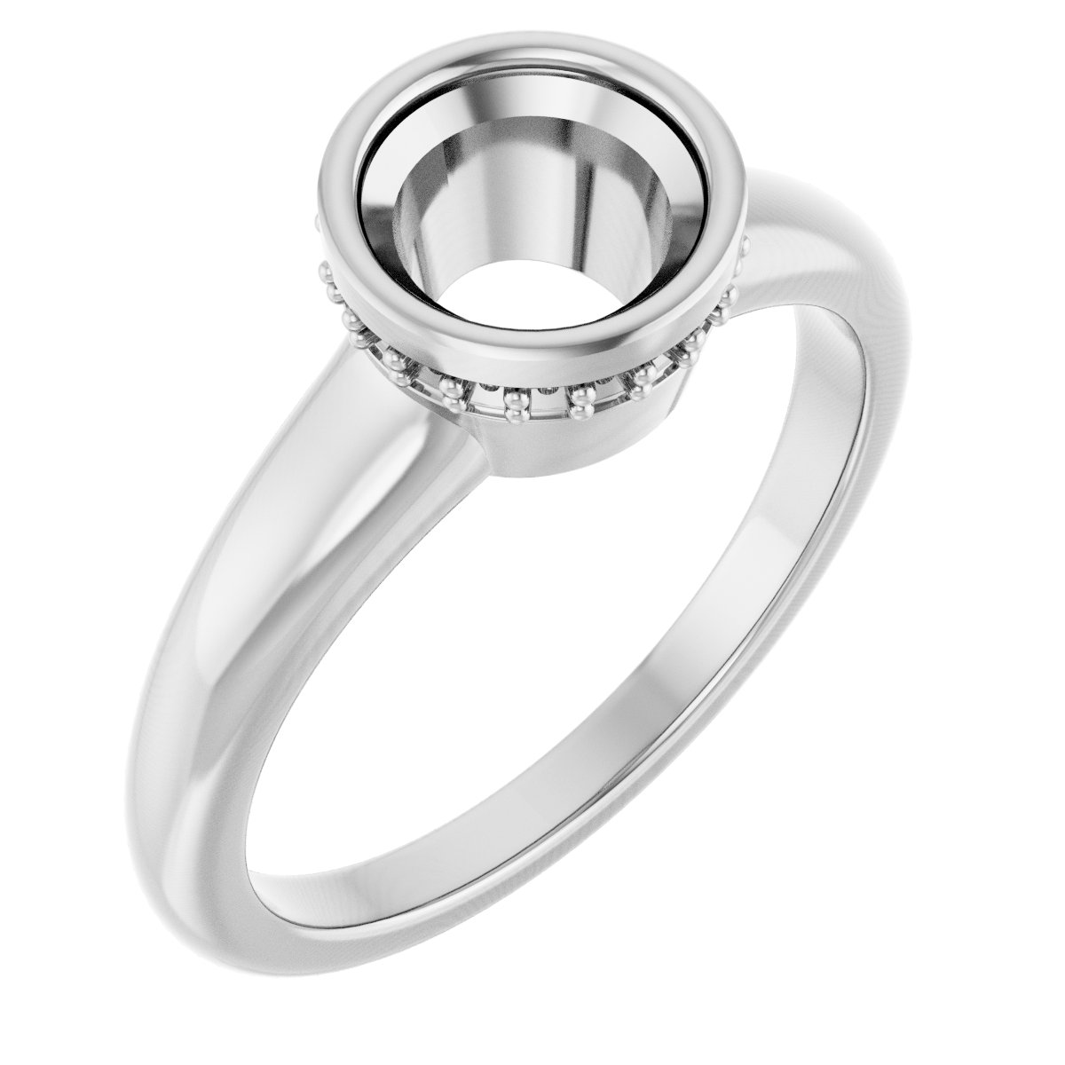 Bezel-Set Hidden Halo-Style Engagement Ring