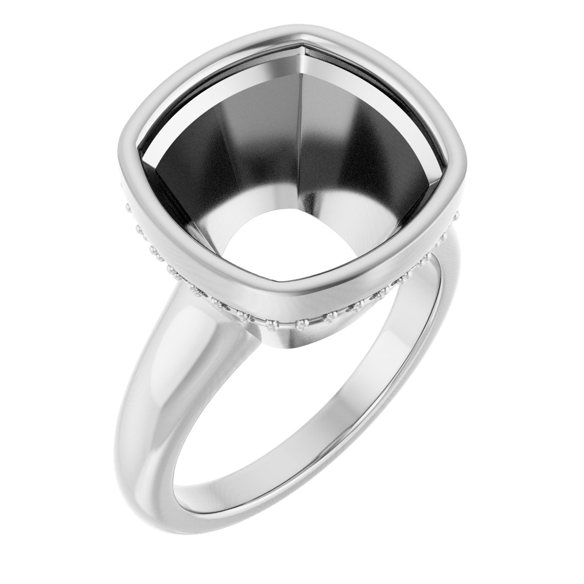 Bezel-Set Hidden Halo-Style Engagement Ring