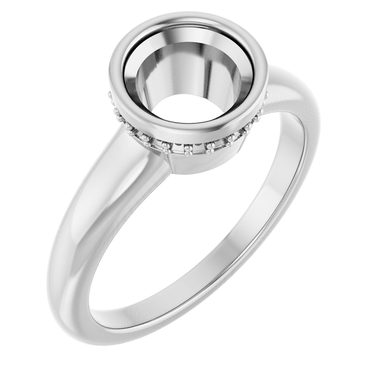 Bezel-Set Hidden Halo-Style Engagement Ring