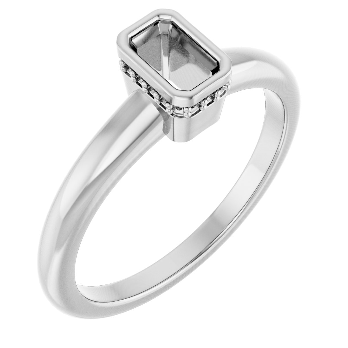 Bezel-Set Hidden Halo-Style Engagement Ring