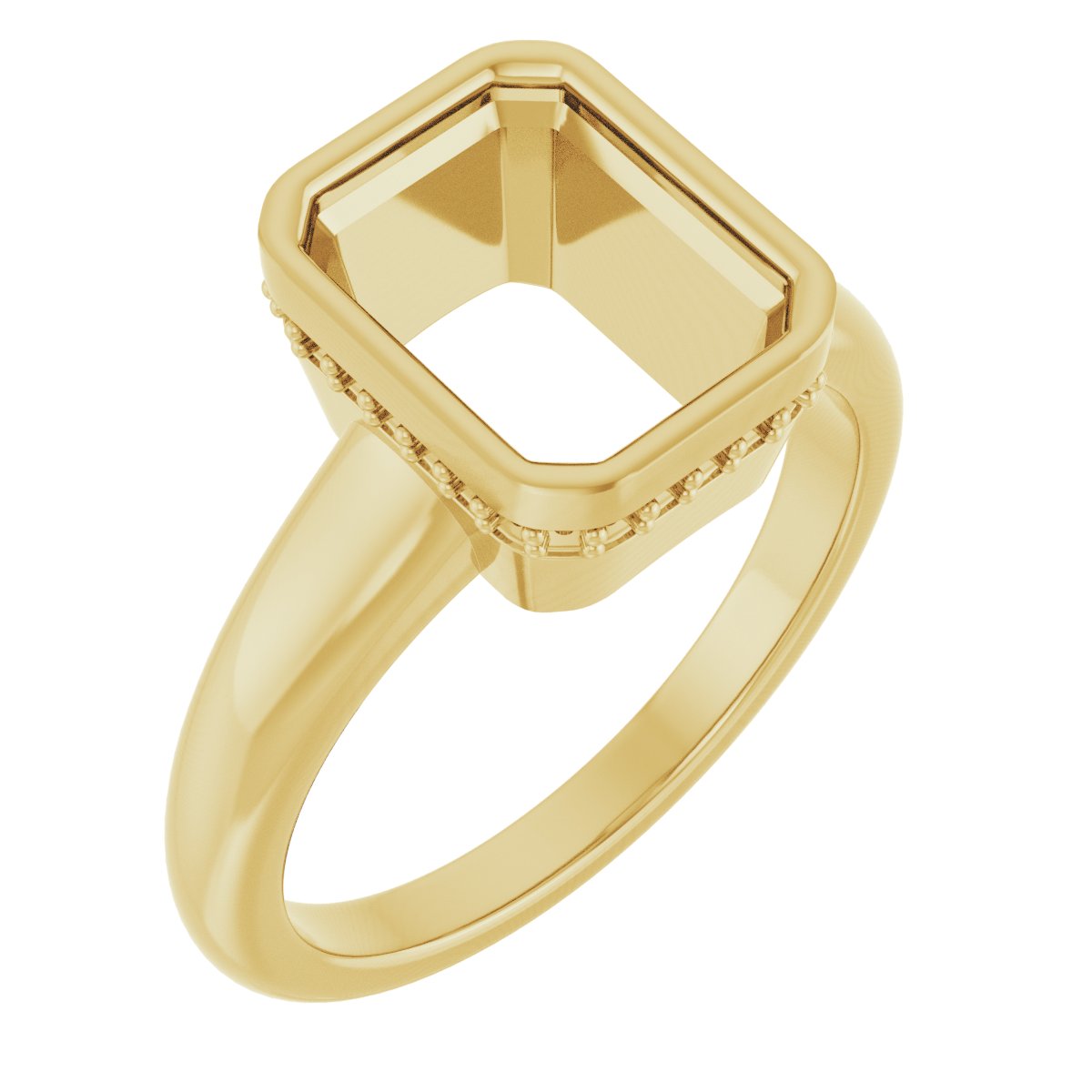Bezel-Set Hidden Halo-Style Engagement Ring