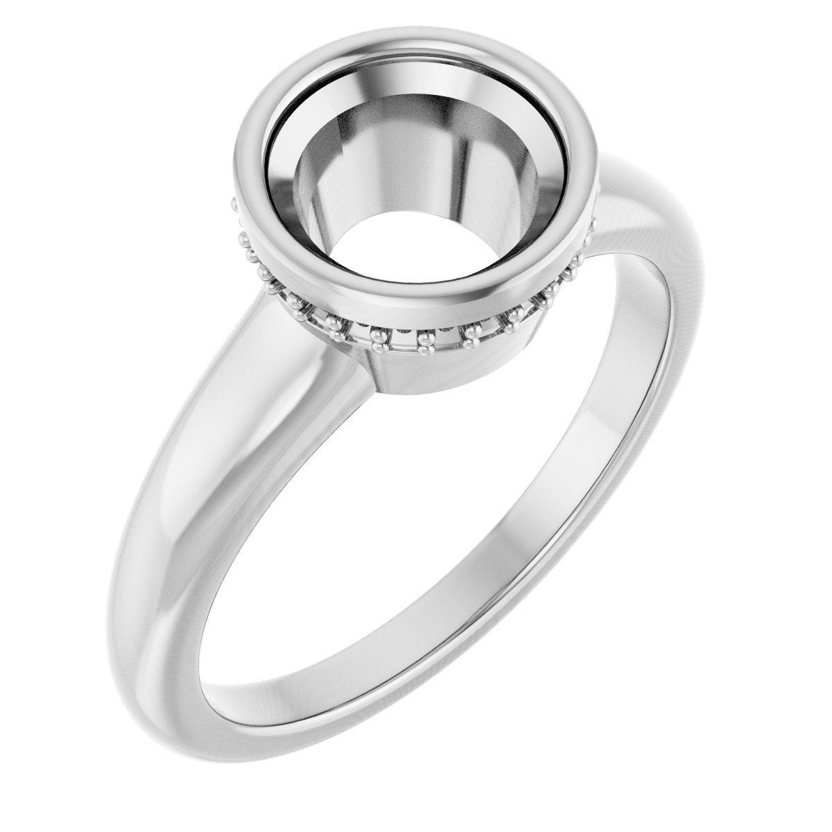 Bezel-Set Hidden Halo-Style Engagement Ring