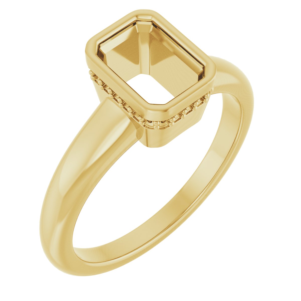 Bezel-Set Hidden Halo-Style Engagement Ring