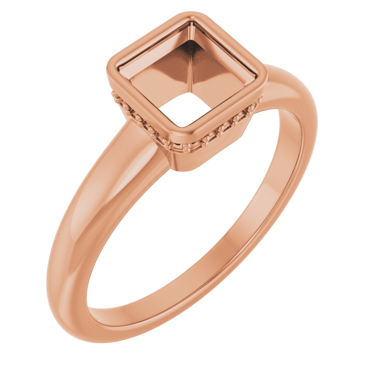 Bezel-Set Hidden Halo-Style Engagement Ring